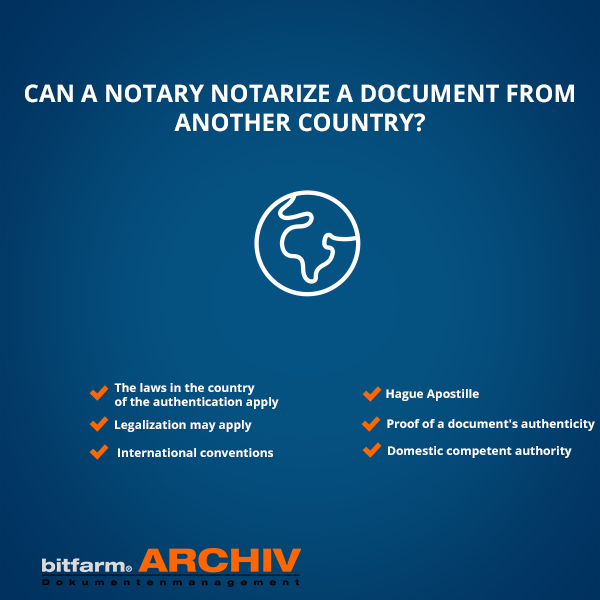 Can a notary notarize a document from another country